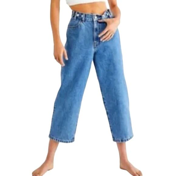Edwin Womens Maiia Trouser Cropped Jeans Wide Leg - One Way - Small S - $228 - Picture 1 of 9